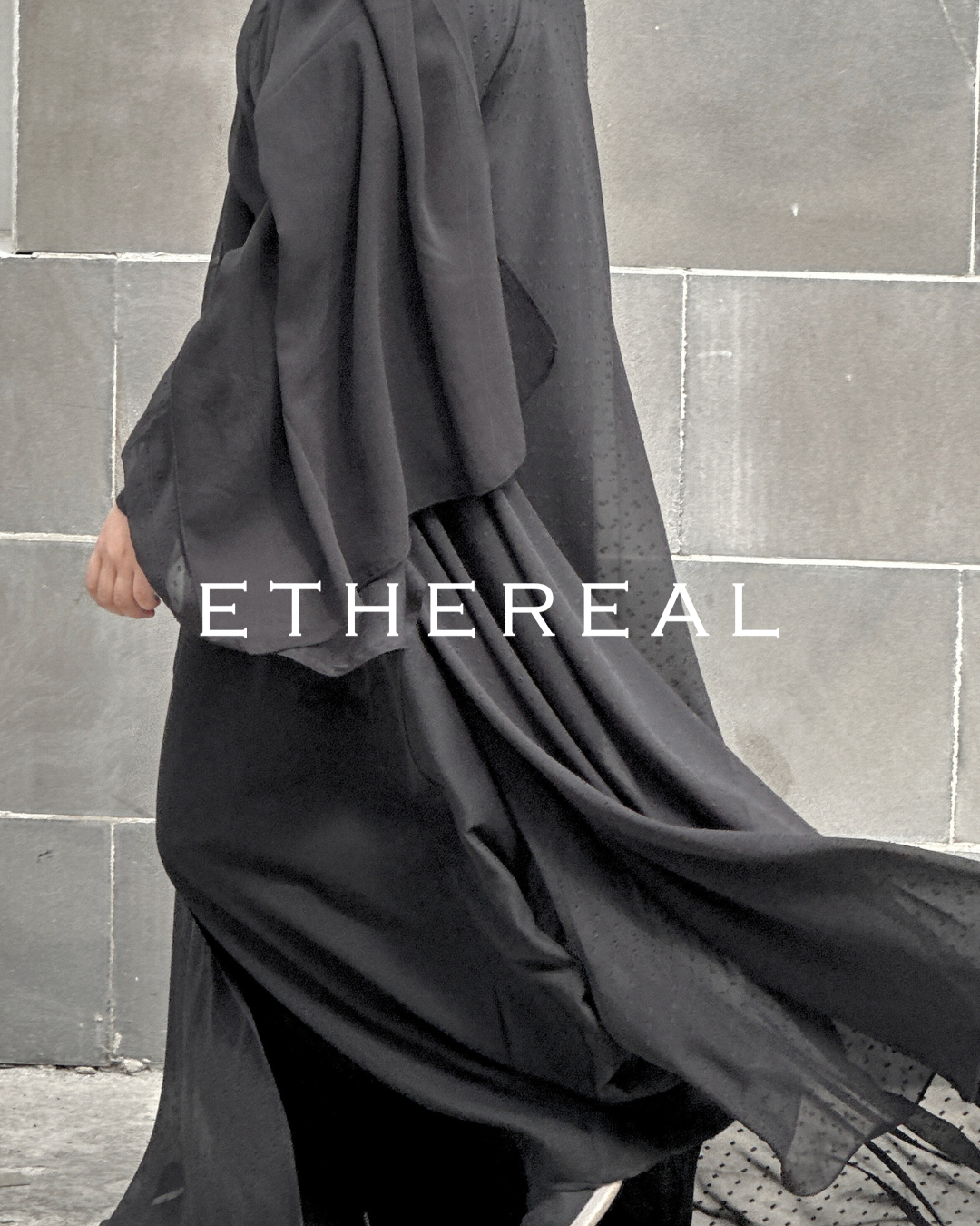 Minimal 2 Piece Open Abaya